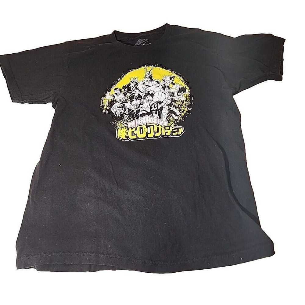 My Hero Academia Black T-Shirt Anime Manga Graphic Tee Size L‎
